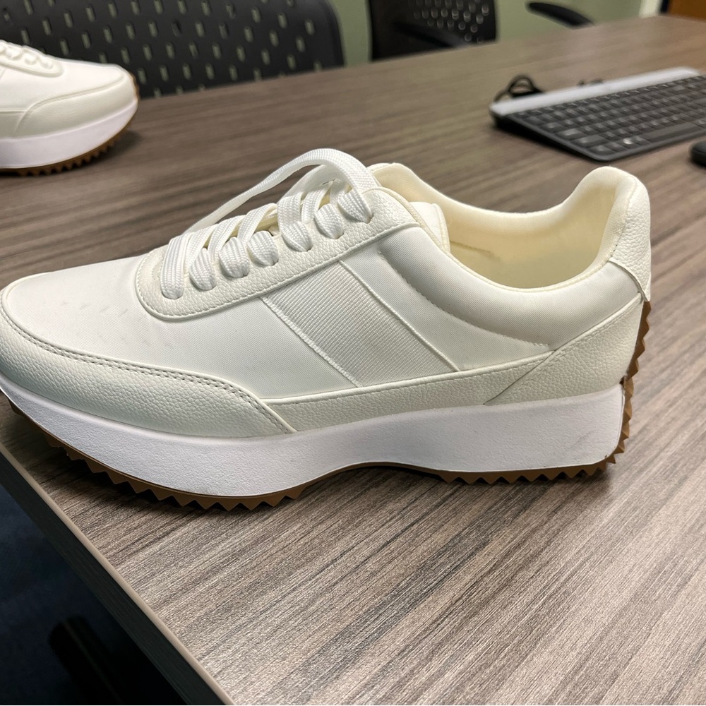 Women's White Platform Sneakers